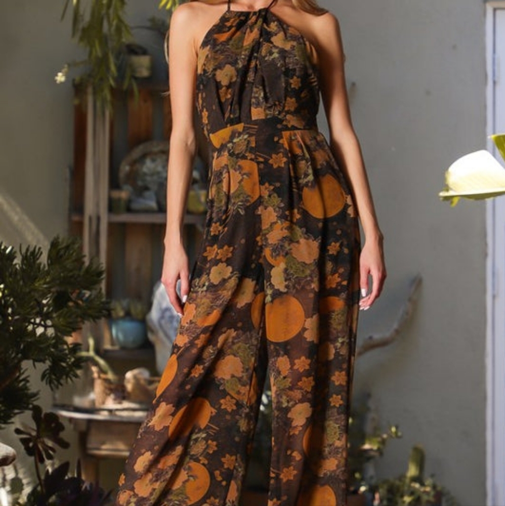 Halter Floral Jumpsuit